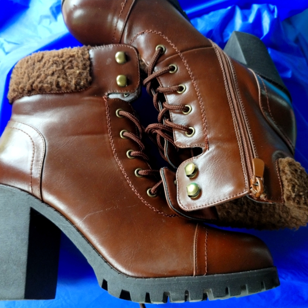 Brown high heel boots, Dream Pairs, size 9